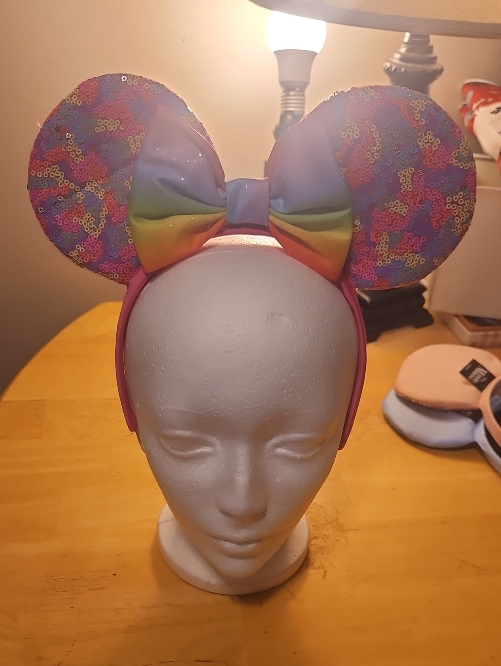 Disney Pink Pink Milticolour Satin Minnie Mouse Ear Headband